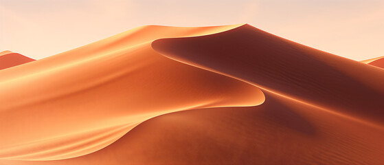 Fototapeta na wymiar A captivating closeup of desert sand dunes revealing warm tones and a serene atmosphere.