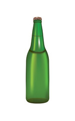 Glass beer bottle, realistic vector
