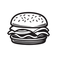 Burger Food icon white background vector design.