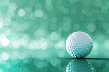 Fototapeta na wymiar Golf ball with sport background design for banner with copy space
