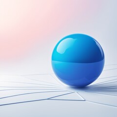 3d abstract sphere. 3d abstract sphere. blue 3d sphere with white stripes on a blue background, 3d rendering.