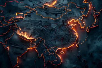 Volcanic map of China and Asia