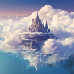 Floating city above the clouds.