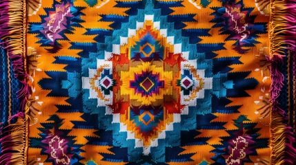 Fotobehang Colorful , peruvian rug textile. © NorLife