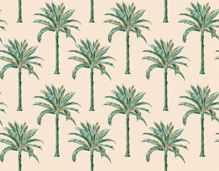 Hand draw Tropical Palm Seamless Pattern - 738794042