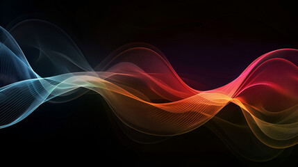 a colorful wave of smoke on a black background,Pink and Blue light neon waves on black background

