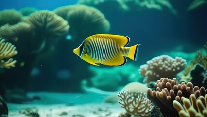 Naklejka na ściany i meble beautiful fish underwater. Red Sea, Egypt