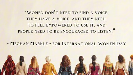 Happy international women's day background. Quotes for International women's day white background illustration of women hold hands each other