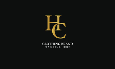 hc logo , clothing logo, letter logo, gold logo,