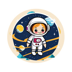 Naklejka premium cute astronaut illustration 