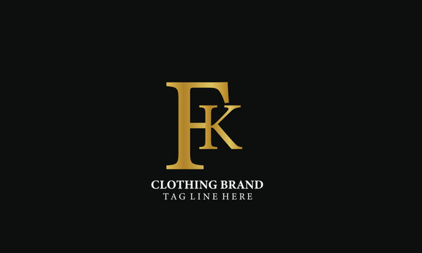 fk luxury logo , clothing logo, letter logo, gold logo,