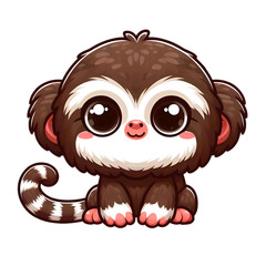 Obraz premium Funny Cartoon Pygmy Marmoset