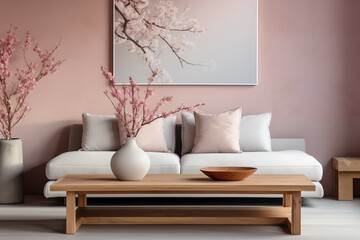 Fototapeta na wymiar Minimal living room in interior concept