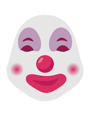 Cartoon clown face mask icon