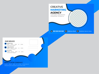 Creative modern corporate business postcard design