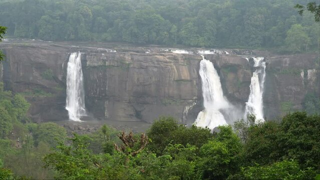 Athirapilly Falls is situated in Athirapilly Panchayat in Chalakudy Taluk of Thrissur District in Kerala