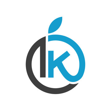 Fruit letter IK logo icon design vector image