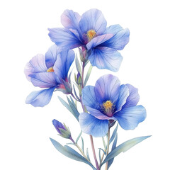 watercolor flowers, illustrations in handmade watercolor style on a white background, generative ai	