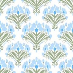 Ikat Flower Pattern Ethnic Geometric native tribal boho motif aztec textile fabric carpet mandalas African