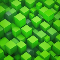 Abstract Green cubes background
