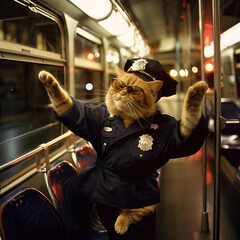 Paws on Patrol: This Cat in Policeman Attire and Sunglasses Busts a Move, Bringing Law and Order to...