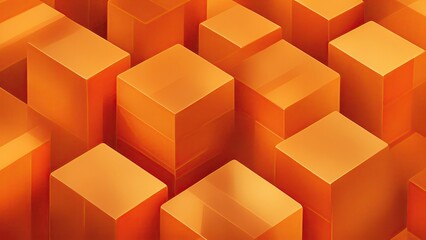 Abstract Orange cubes background