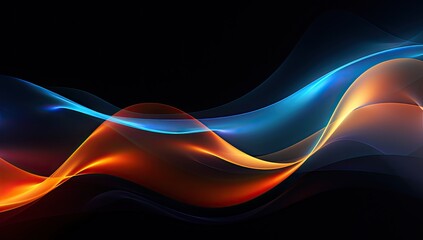 An abstract vibrant waves on dark background