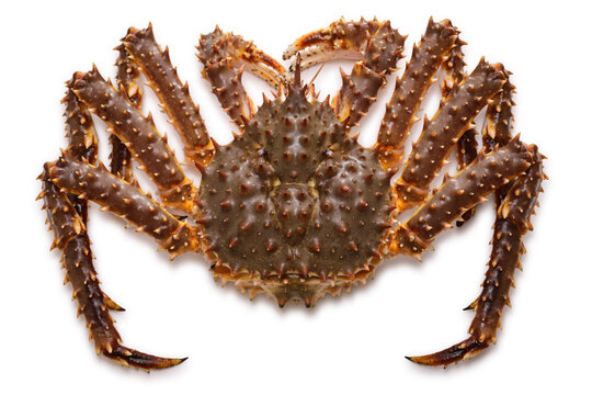 live red king crab isolated on a white background