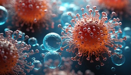 Fototapeta premium Virus in the blood. Cells. Bacteria. Virus.