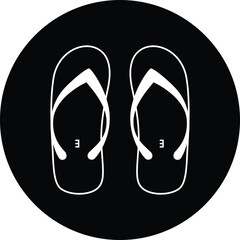 Beach slippers. Single flat icon on the circle. Vector illustration.