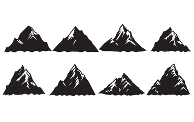hand drawn mountain peaks set