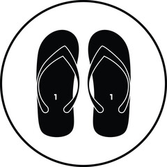 Slipper flip flops vector icon design silhouette