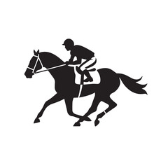 racing horse with jockey silhouette