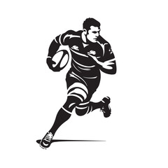 Fototapeta na wymiar Rugby Player silhouette