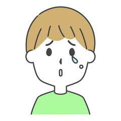 悲しむ男性　上半身　イラスト