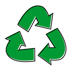 Green recycle vector icon