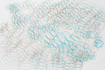 multiple cursive or curly lines on tracing paper