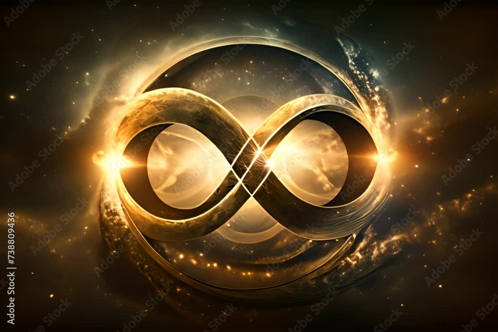 Wall mural infinite symbol on abstract background
