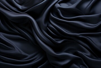 a black fabric with folds - obrazy, fototapety, plakaty