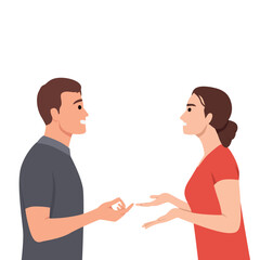 Husband and Wife Arguing. Couple argue. Flat vector illustration isolated on white background