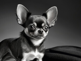 generative ai, Chihuahua Background balck