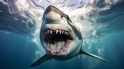 a shark with its mouth open