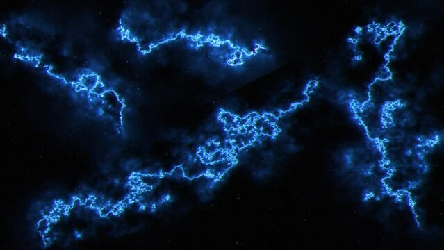 Abstract nebula | Lightning blue ink