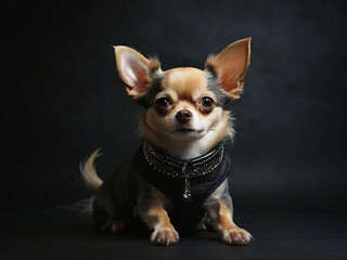 Obraz premium generative ai, Chihuahua Background balck