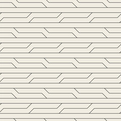 Seamless pattern with geometric waves. Endless stylish texture. Ripple bold monochrome background. Linear weaved grid. Thin interlaced swatch.	
