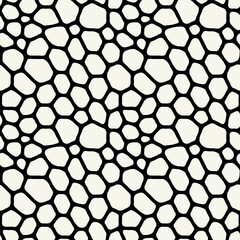 Vector seamless pattern. Monochrome organic shapes. Stylish creative print. Abstract natural texture. Hand drawn abstract background. Can be used as swatch for illustrator. 