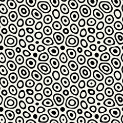 Vector seamless pattern. Monochrome organic shapes. Stylish creative print. Abstract natural texture. Hand drawn abstract background. Can be used as swatch for illustrator. 