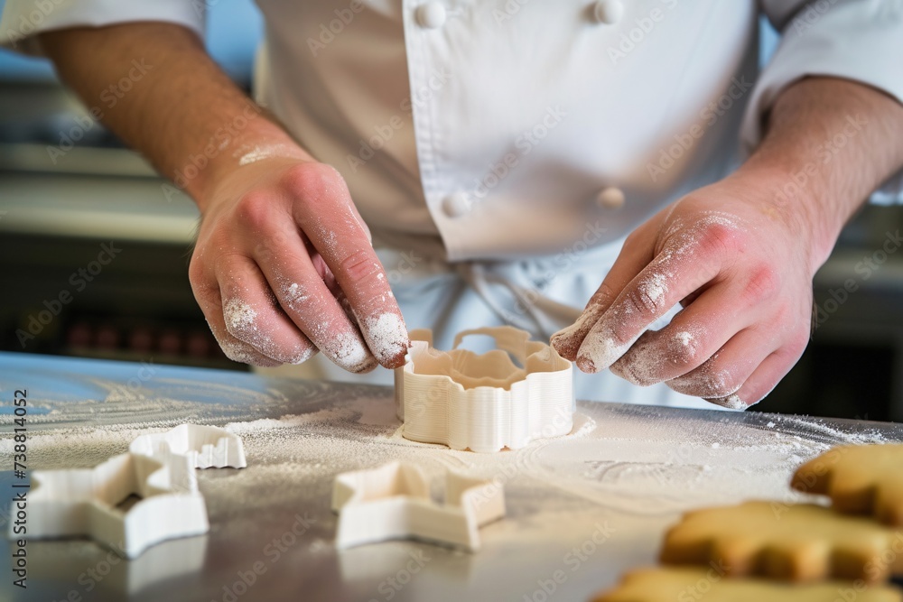 Wall mural a person making cookies