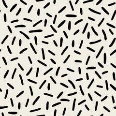 Vector seamless pattern. Monochrome organic shapes. Stylish creative print. Abstract natural texture. Hand drawn abstract background. Can be used as swatch for illustrator. 