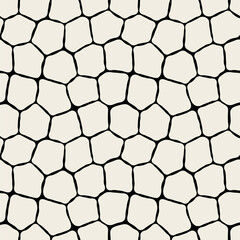 Vector seamless pattern. Monochrome organic shapes. Stylish structure of natural spots. Hand-drawn abstract background. Can be used as a swatch. Spotty monochrome print.